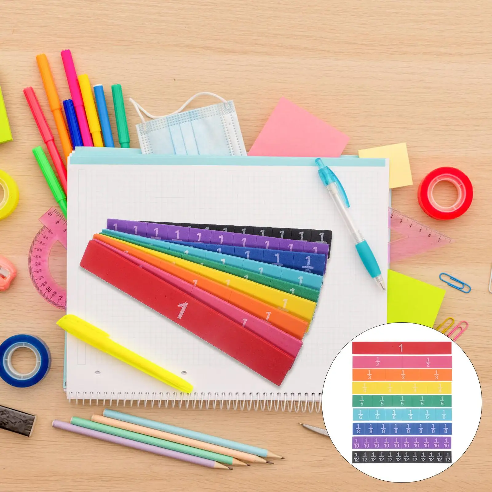 Fraction Teaching Aids Kids Tools Number Cognitive Toy Tile Cognition Trays Eva Child