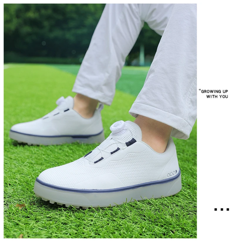 Golfschuhe Herren, große Größe bis 47 # Rotierende Schnalle, professionell, rutschfest, ohne Spikes, Outdoor, Anfänger, Training, Golf, Turnschuhe, Unisex – Detail 10