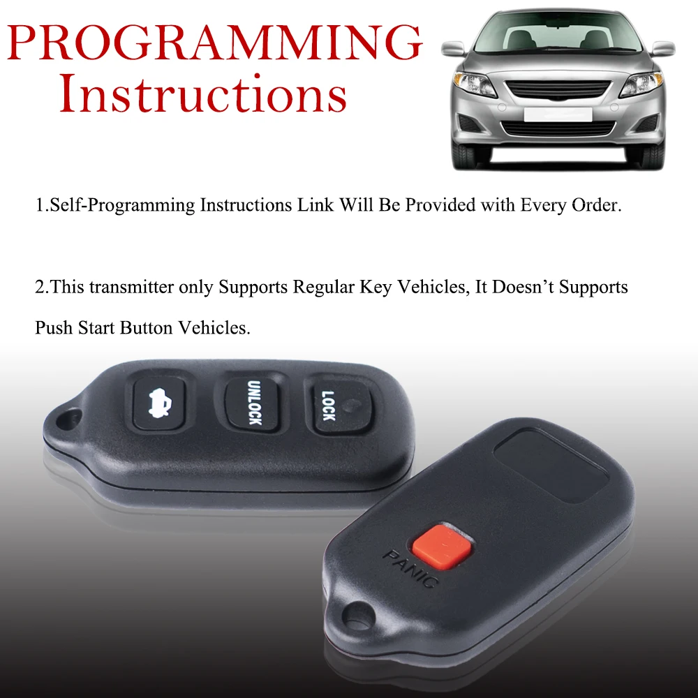 2 sztuki do 2002 2003 2004 2005 2006 Toyota Camry Pontiac Vibe Samochodowy pilot zdalnego sterowania bezkluczykowego GQ43VT14T