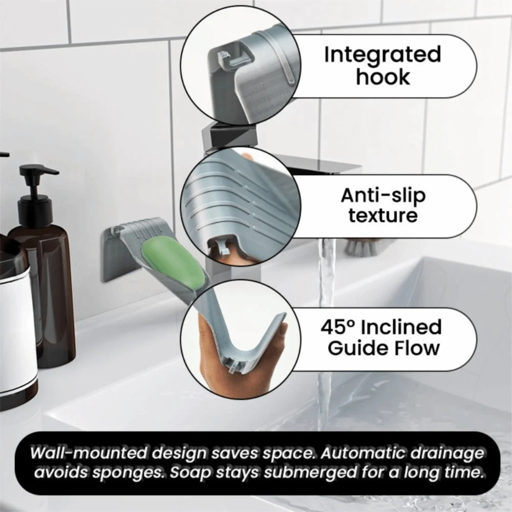 

Without Installation Portable Bathroom Cleaning Tool No Drilling Required Automatic Draining Soap Dish