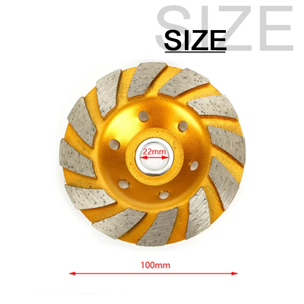 Imagem -02 - Diamante Grinding Cup Wheel 100 mm Segmento de Ângulo Rebolo Pedra de Mármore de Concreto Corte para Rebarbadora