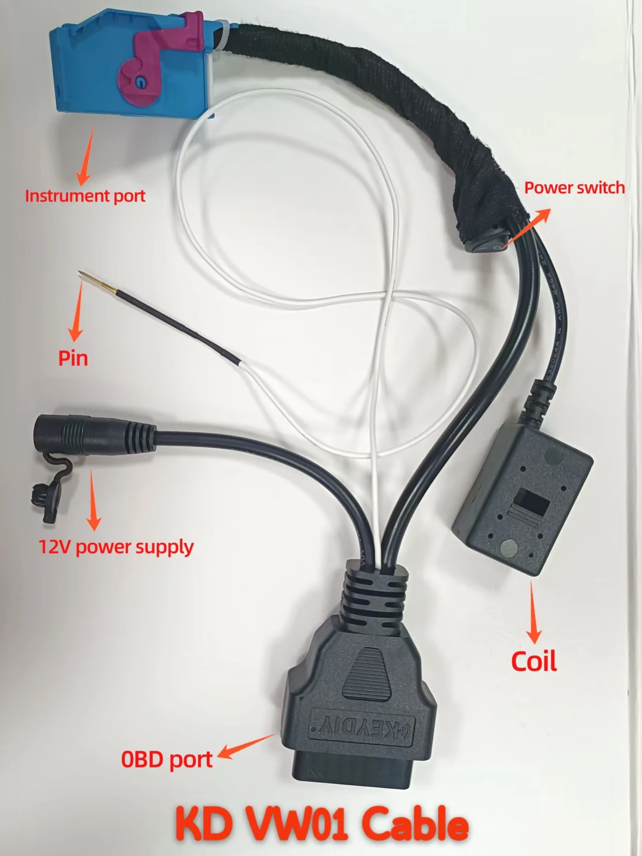 

Для жгута KD-VW01 подходит для проверки жгута проводов четвертого поколения Volkswagen для поколения идентификационного ключа дилера