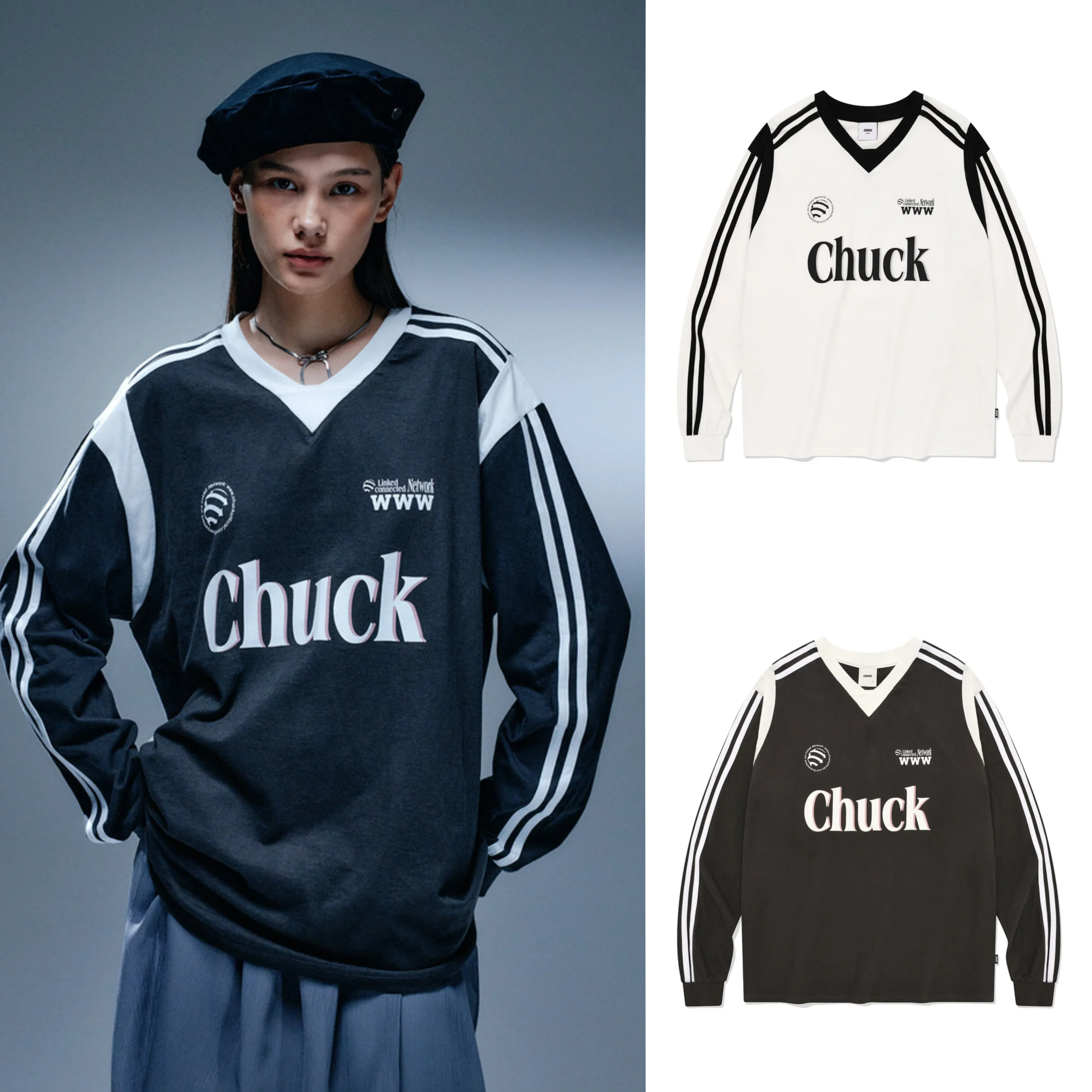 

Цветная футболка Blo Spor Sle Long Sve V-Ne Ball Jersey Casual Faion для молодых женщин Осенняя одежда средней длины