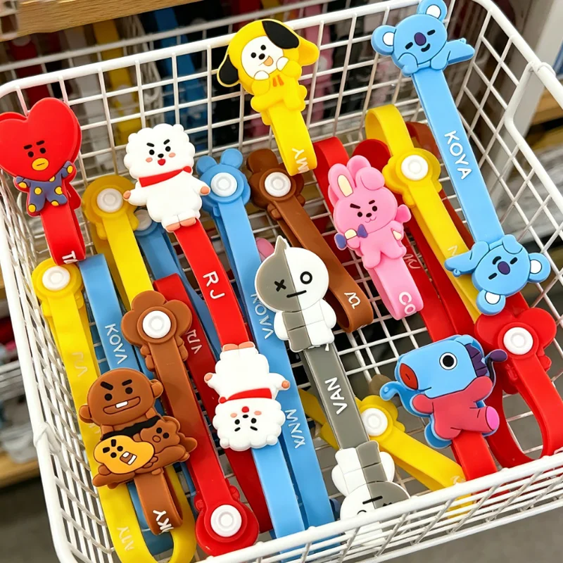 BT21 Data Cable Storage 9X1cm Cartoon Cute Headphone Winding Device Portable Data Cable Storage Device Peripheral LINE FRIENDS view 2