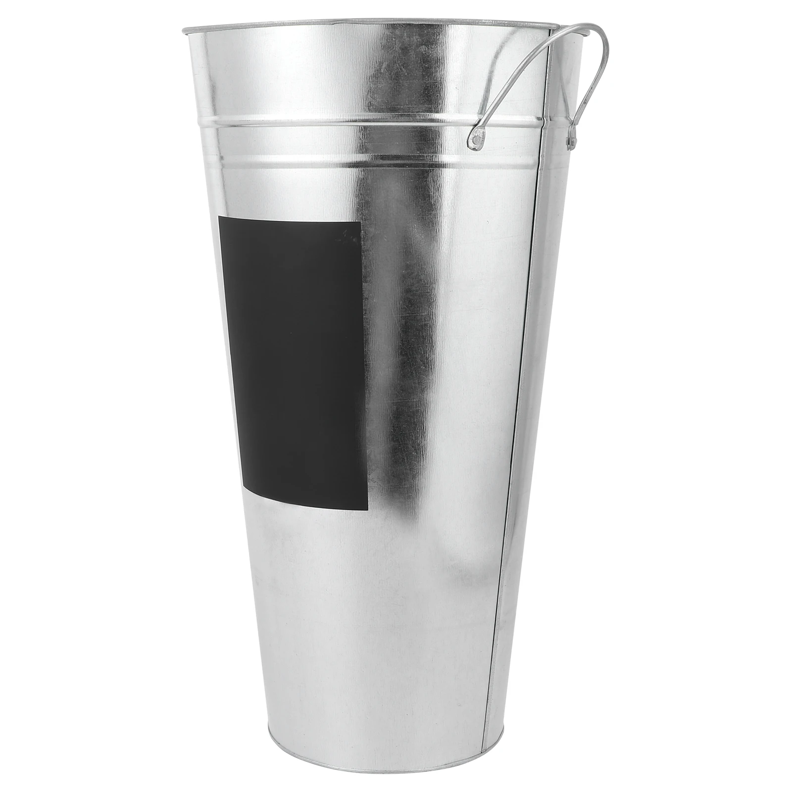 

1Pcs Iron Sheet Flower Bucket 25cm Waterproof Blackboard Sticker Hydroponics Flower Container Home Office Display