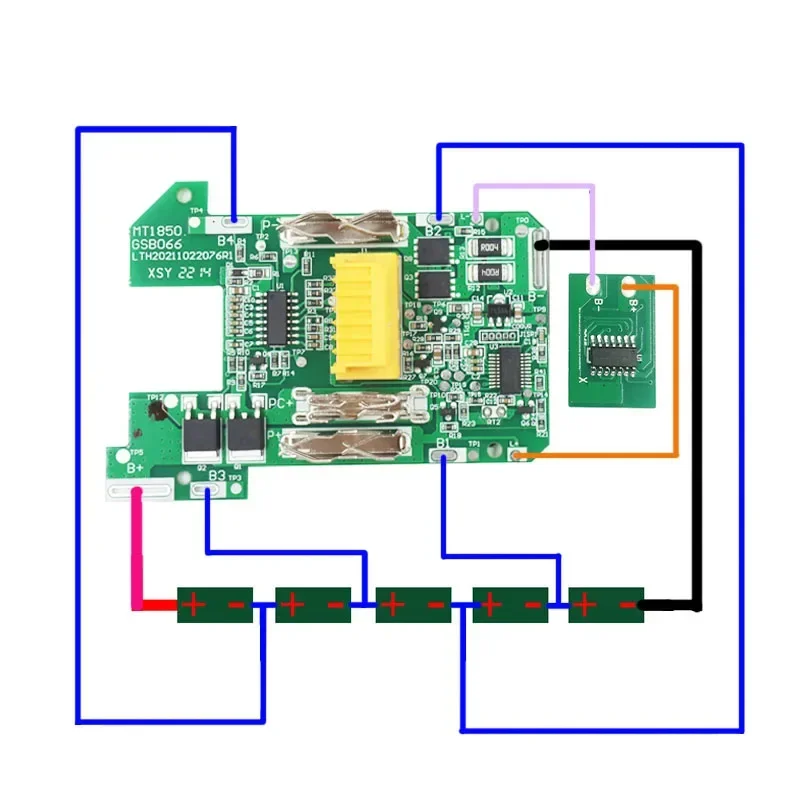 Caja de batería de iones de litio BL1815, placa de circuito de protección de carga, caja de etiquetas con indicador LED PCB para carcasas Makita de