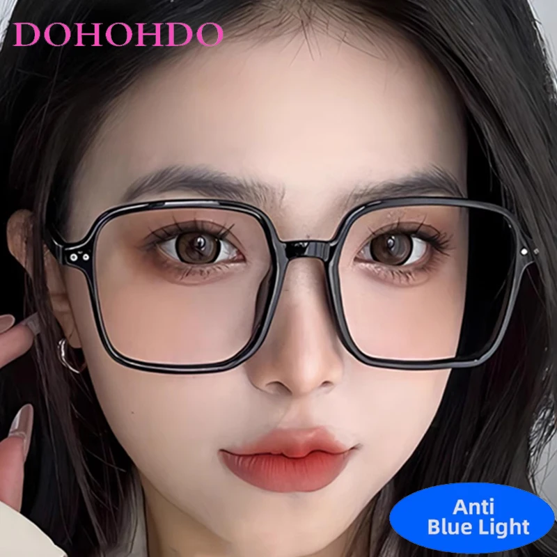 

Classic Trendy Big Square Blue Light Blocking Glasses Women Man Brand Designer Eyeglasses Optical Eyewear For Office Work Очки