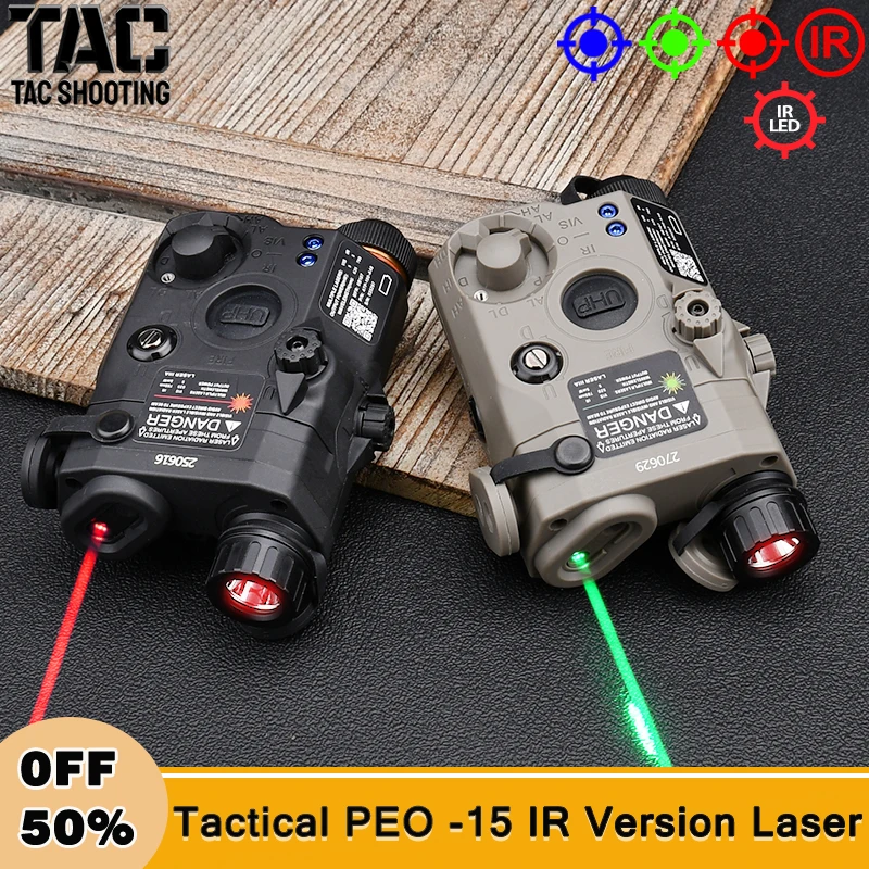 

WADSN Airsoft Tactical UHP PEQ-15 IR LED Lighting Red Green Blue Aiming Laser Indicato 20MM Rail Hunting Scout Light Accessorie