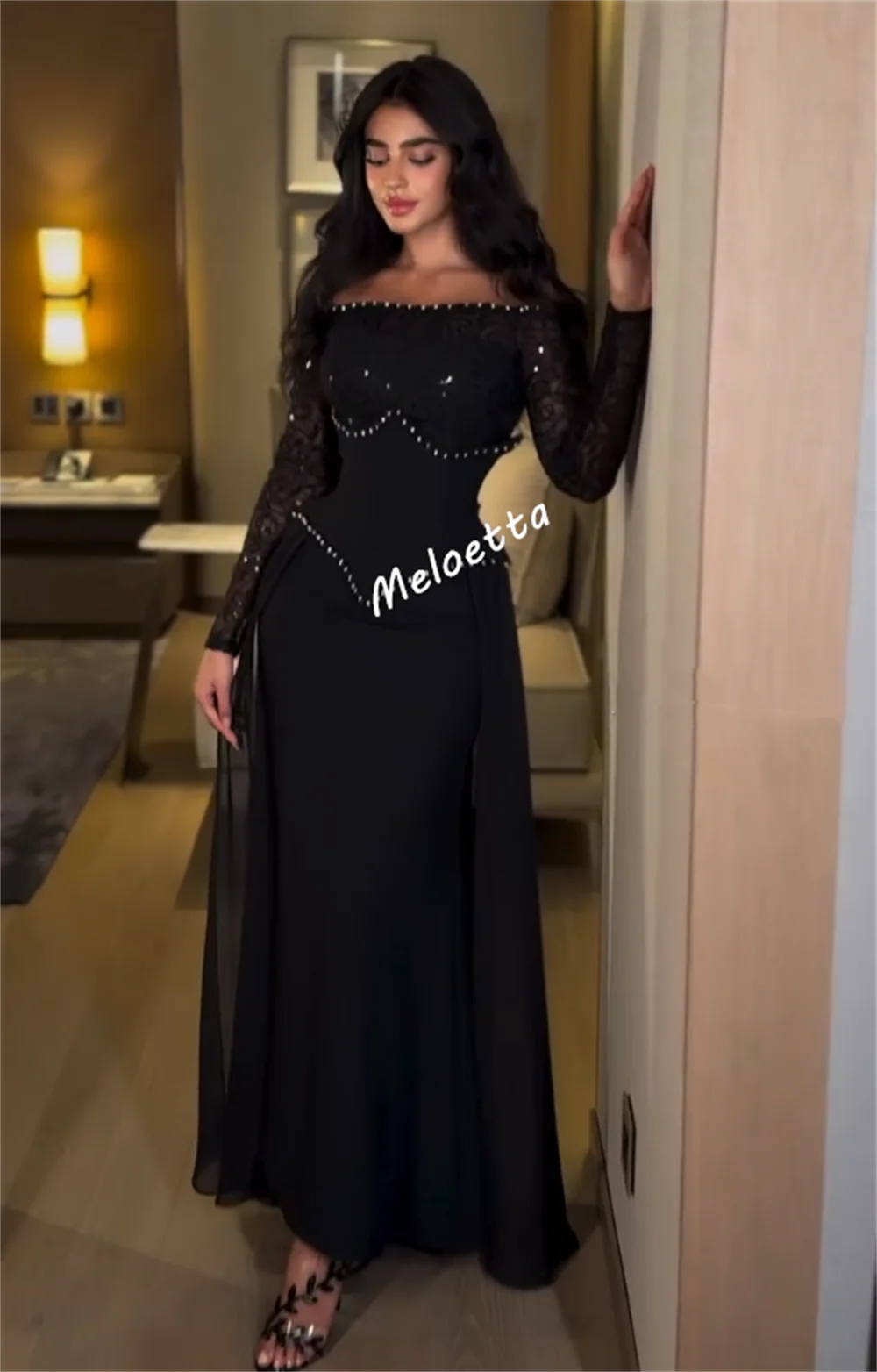 فستان سهرة مخصص لامع فساتين مناسبة مخصصة خارج الكتف فساتين البوق ميدي فستان رسمي أنيق للحفلات