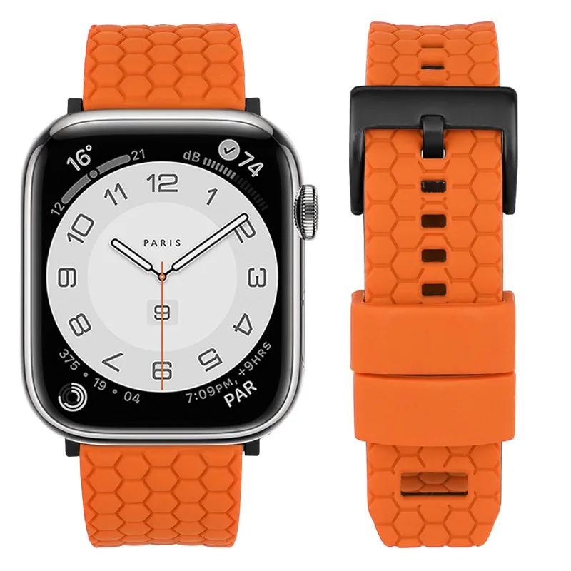Correa de silicona para Apple Watch, pulsera de 45mm, 44mm, 41mm, 40mm, 42mm y 38mm para iWatch Series 7, 6, SE, 5, 4, 3, para hombre y mujer