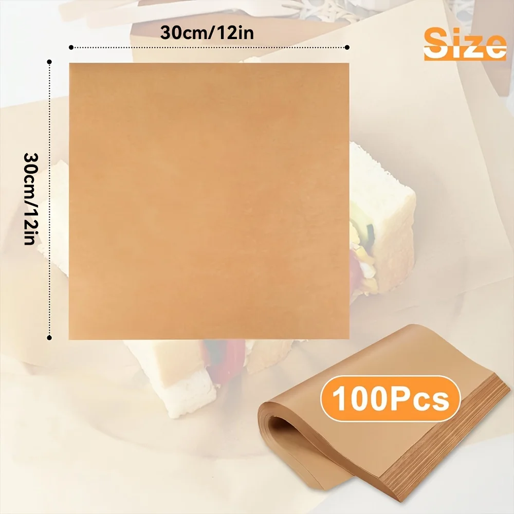 100 Count Pre-Cut Deli Wax Paper Sheets, 12x12\