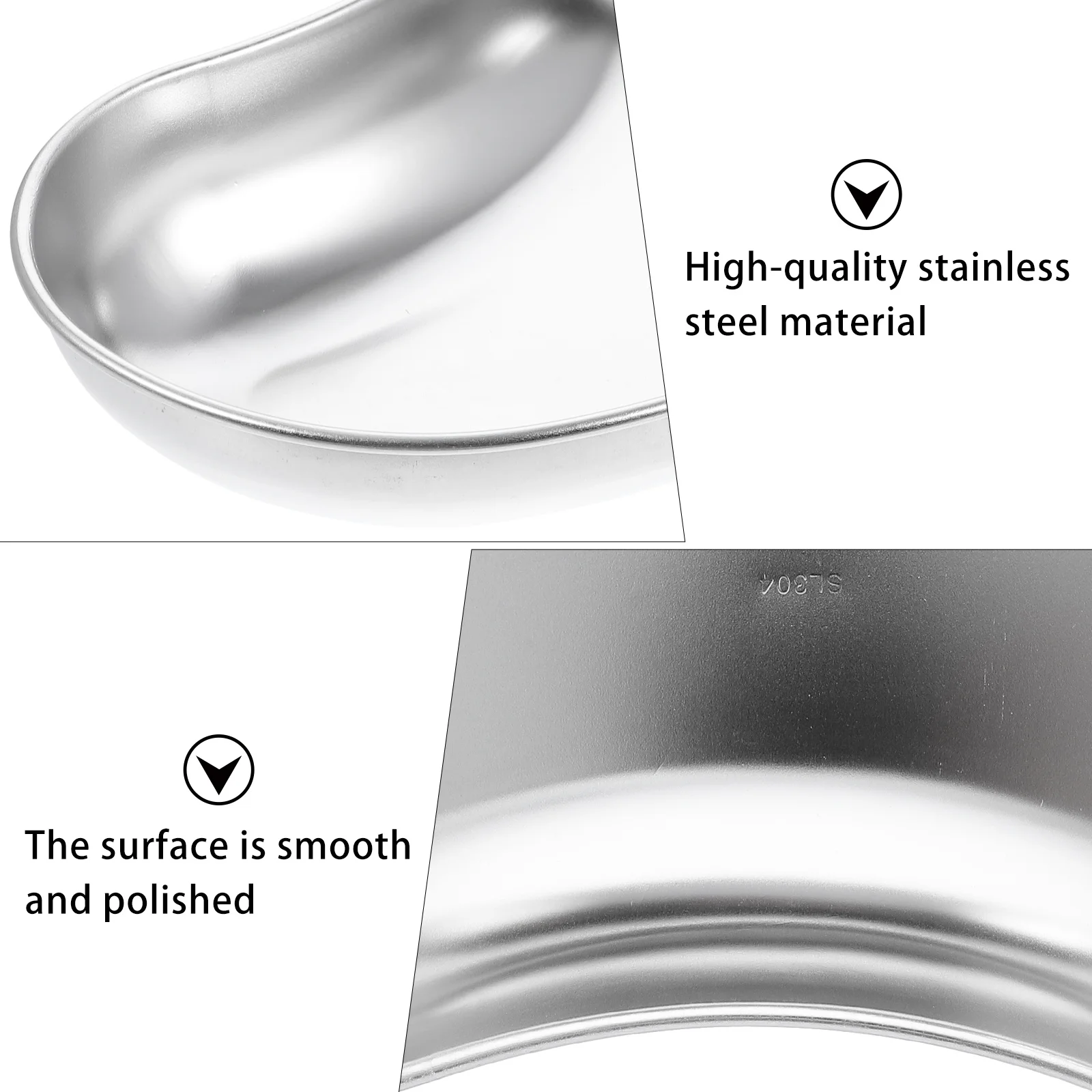 

Stainless Steel Curved Tray Thickened Anti-Iodine Volt-Free Smooth Seamless For Medical Laboratory Clinical Surgical Use Kidney