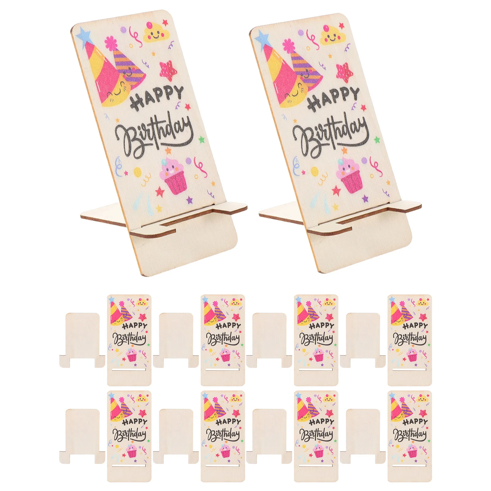 

10Pcs Wooden Phone Stand Natural Material Smooth Finish Compact Design for Desk Cellphone Holder Lazy Tablet Stand Birthday