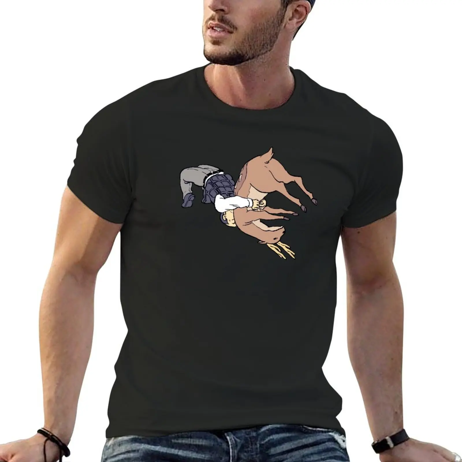 I draw the principal vs deer german suplex scene / funny nichijou meme T-Shirt blanks mens t shirts casual stylish