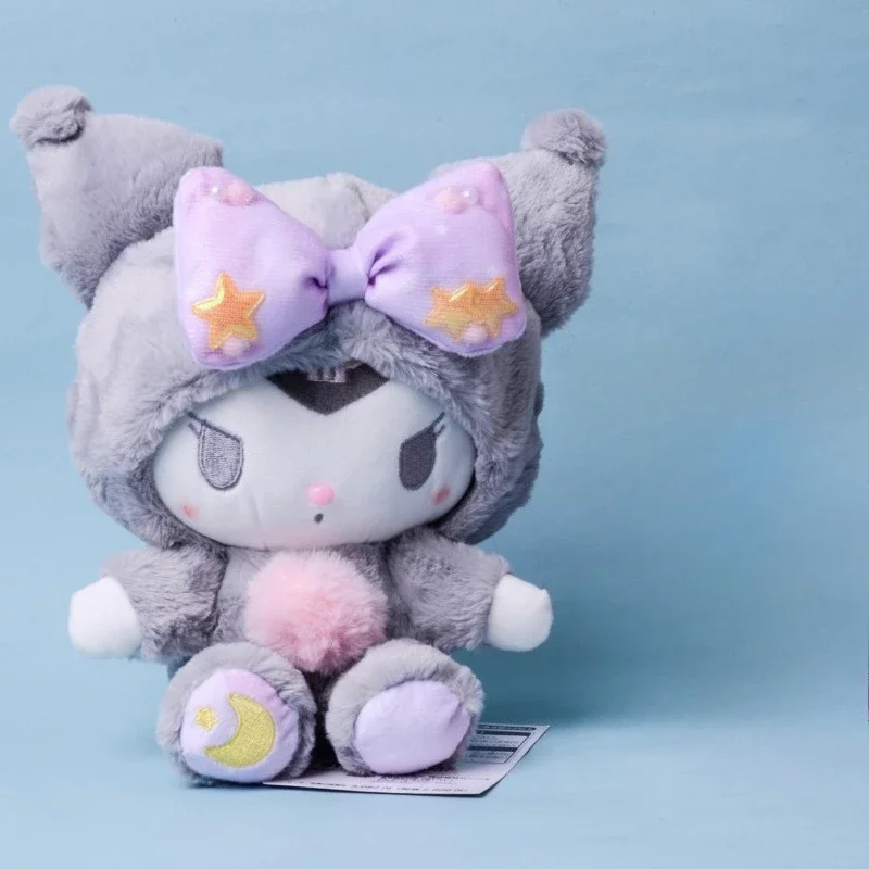 

23cm Sanrio Japanese Dream Star Pajama Dress Up Doll Cute Black Miphacha Dog Melody Plush Doll Toy Girl Holiday Gift
