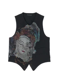 MAMELICCE Buddha Guanyin vest Luxury designer homme Men's suit vest for men Waistcoat Unisex men vest for women casual vest