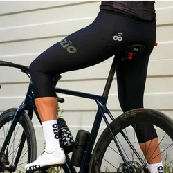 New Men Cycling 3/4 Bib Pants Winter MTB Bib Knickers Cropped Tights Shorts Outdoor Road Culotte Ciclismo Bicycle Gel Pad Pants