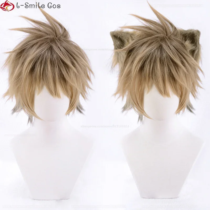 Anime Twisted Wonderland Ruggie Bucchi Cosplay Wig Short Heat Resistant Synthetic Hair Halloween Role Play Wigs  + Wig Cap