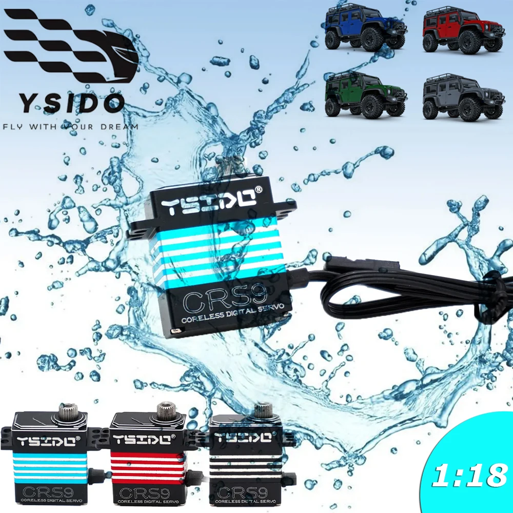 

CRS9 9 кг цифровой сервопривод без сердечника с высоким крутящим моментом, металлическая шестерня, микросервопривод для 1/18 Redcat Ascent-18 TRX4M RC гусеничный автомобиль