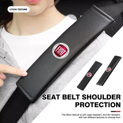 Leather Car Seat Belt Safety Shoulder Cover Protection Pad For Fiat 500 Grande Punto Tipo Stilo Palio Astra Bravo Panda