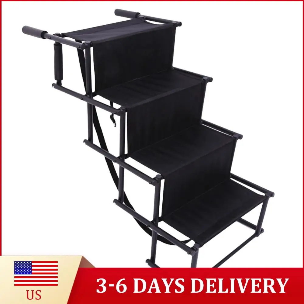 

4 Steps Pet Ramp Foldable Dog Pet Ramp Pet Ladder Lightweight Portable Dog Cat Ladder Folding Pet Stairs Ramp for Car