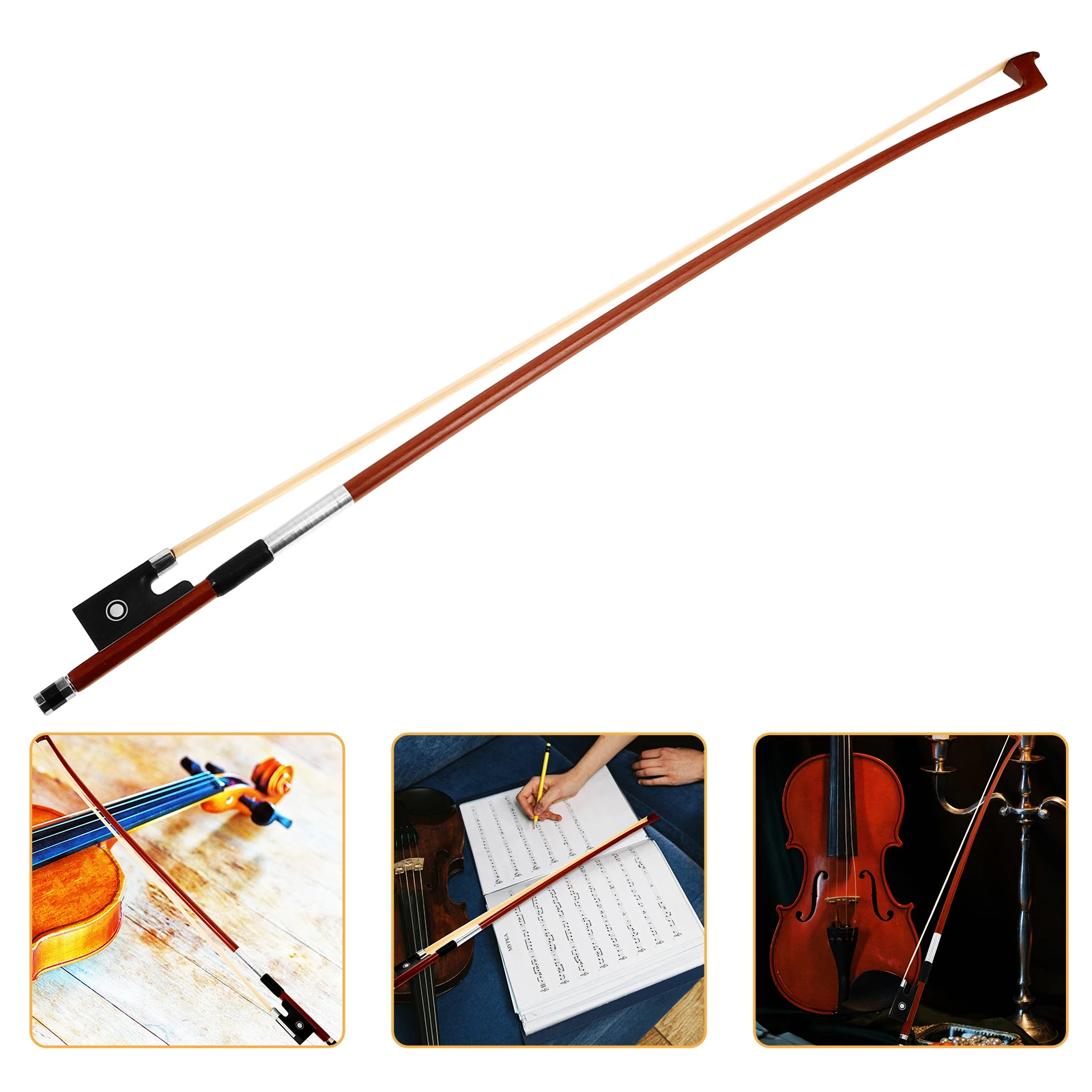 

Violin Bow Beginner Instrument Parts and Accessories Practical Horse Hair for Ponytail Musical Equipment Accessory