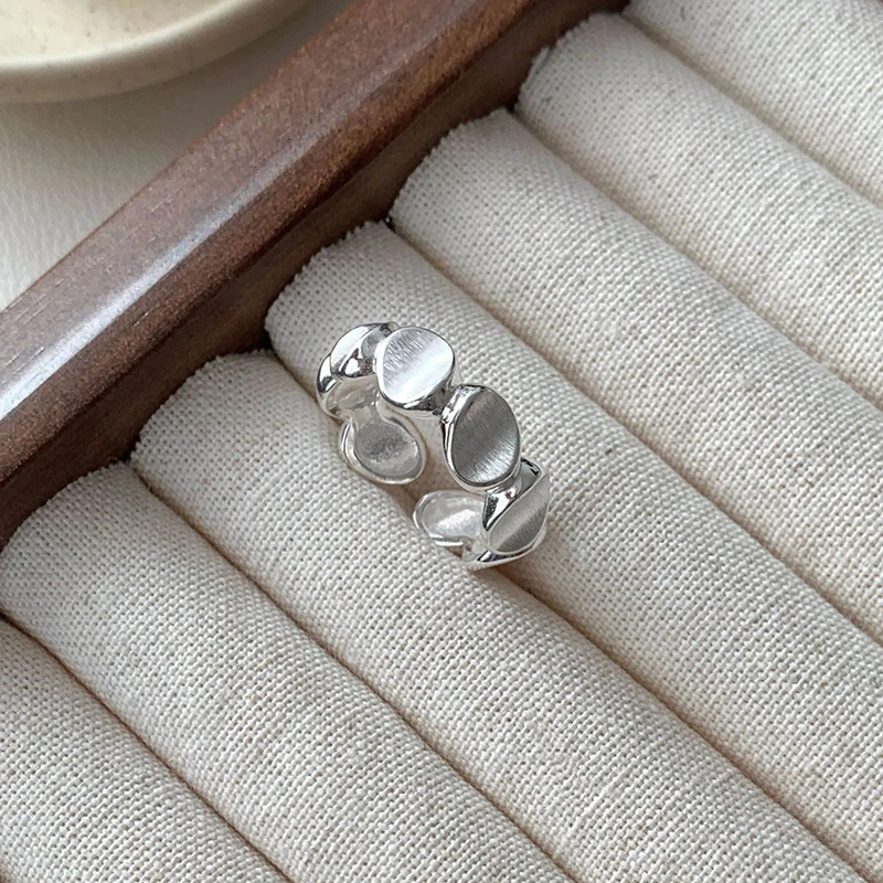 ENSHIR Smooth Geometry Oval Round Spliced Open Ring For Women Men Temperament Simple Daily Jewelry Gifts Wholesale