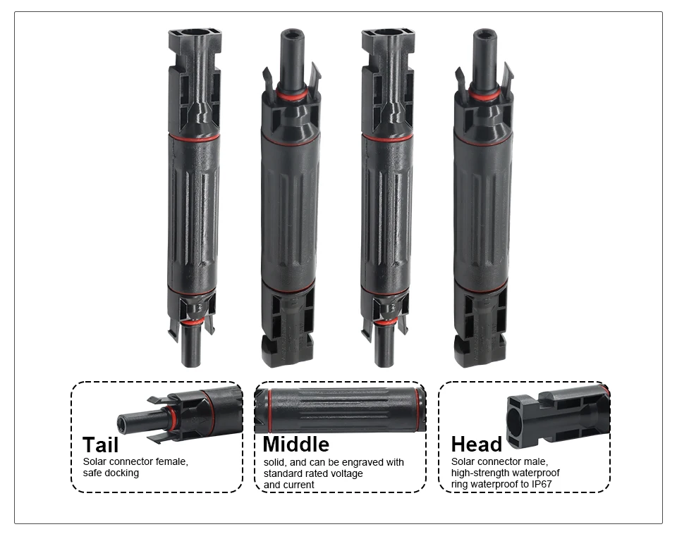 OMCH 1/5/10 Stück Solar-PV-Sicherungsstecker IP67 Wasserdichter Sicherungshalter 1000VDC mit Sicherung 10A/15A/20A/30A für Solarstromsysteme – Detail 9