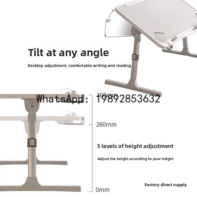 ZF Peanut Table for Children, Foldable Bedside Reading Table, Adjustable Study Table, Picture Book Early Education Small Table
