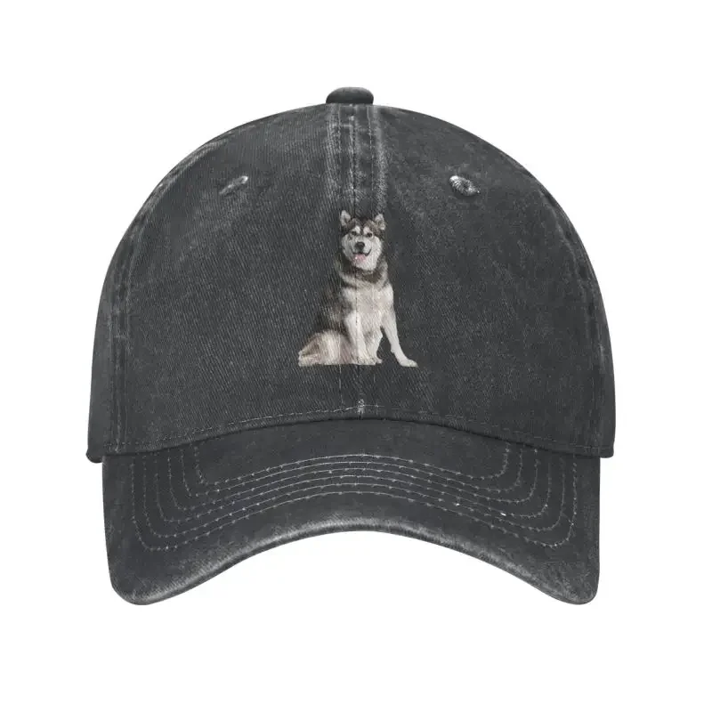 Fashion Unisex Cotton Alaskan Malamute Dog Baseball Cap Adult Siberian Husky Adjustable Dad Hat for Men Women Hip Hop