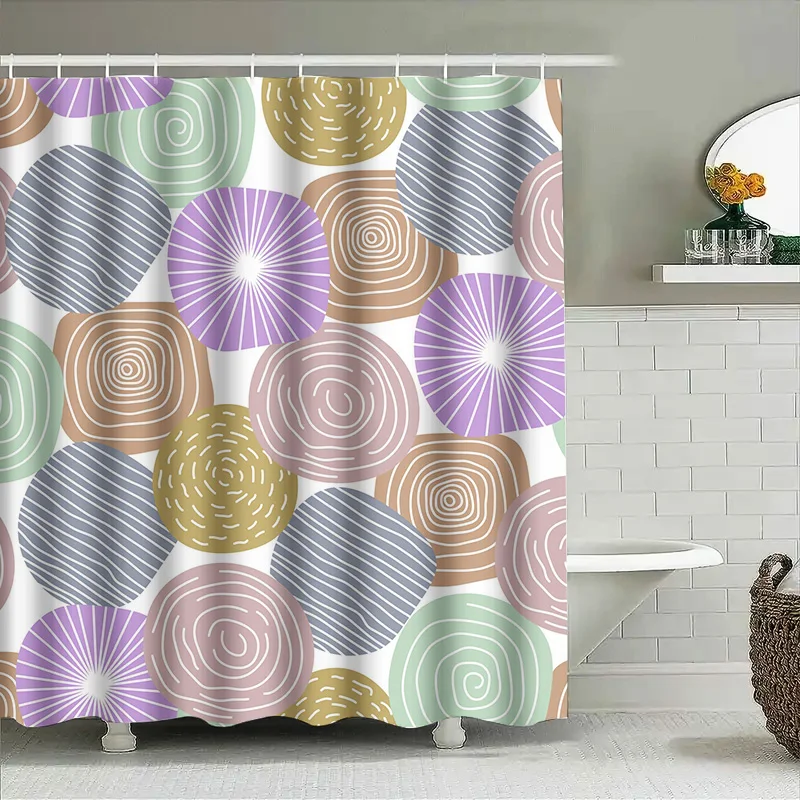 

Retro Pattern Shower Curtain Fabric Bath Room Decor Water Repellent Home Supplies Waterproof Washable Customized Size Available