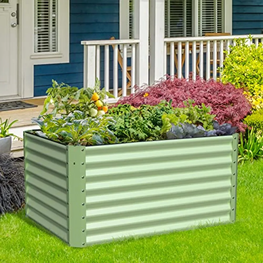 Galvanized Raised Garden Bed Box Outdoor 24