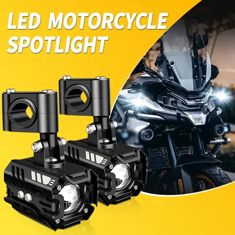 1 Set LED Fog Light Motorcycle Headlights For YAMAHA YZF FZ6 R1 R3 R6 R15 R25 MT07 MT09 XSR700 900 MT03 MT10 Universal Spotlight