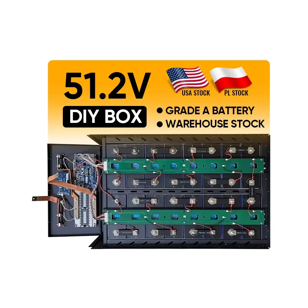 EV Stock 48V 280Ah LiFePo4 Battery Pack 51.2V 15KWH 16S 200A Smart BMS LFP Pack for Solar Energy Storage EVE LF280K 6000 Cycles