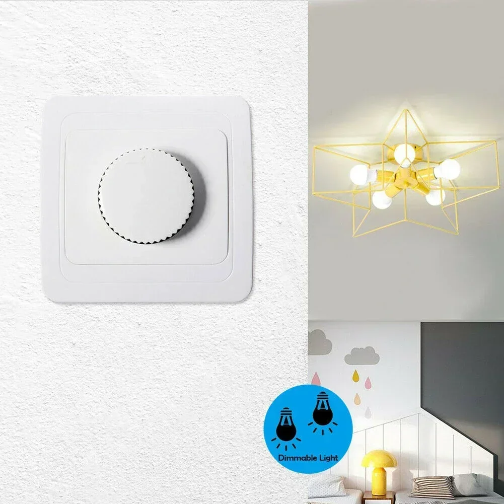 Imagem -03 - Led Dimmer Rotativo Interruptor de Luz Controlador de Brilho Ajustável 230v a 300w para Iluminação de Lâmpadas Reguláveis Montadas Embutidas