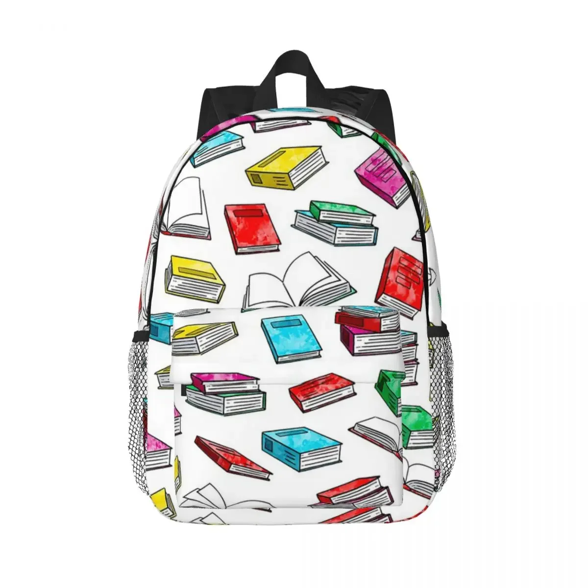 

Watercolor Books Backpacks Boys Girls Bookbag Casual Students School Bags Laptop Rucksack Shoulder Bag Large Capacity