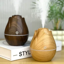 Rose wood grain humidifier USB silent bedroom water replenishment colorful gradient light aromatherapy Essential Oil Diffuser
