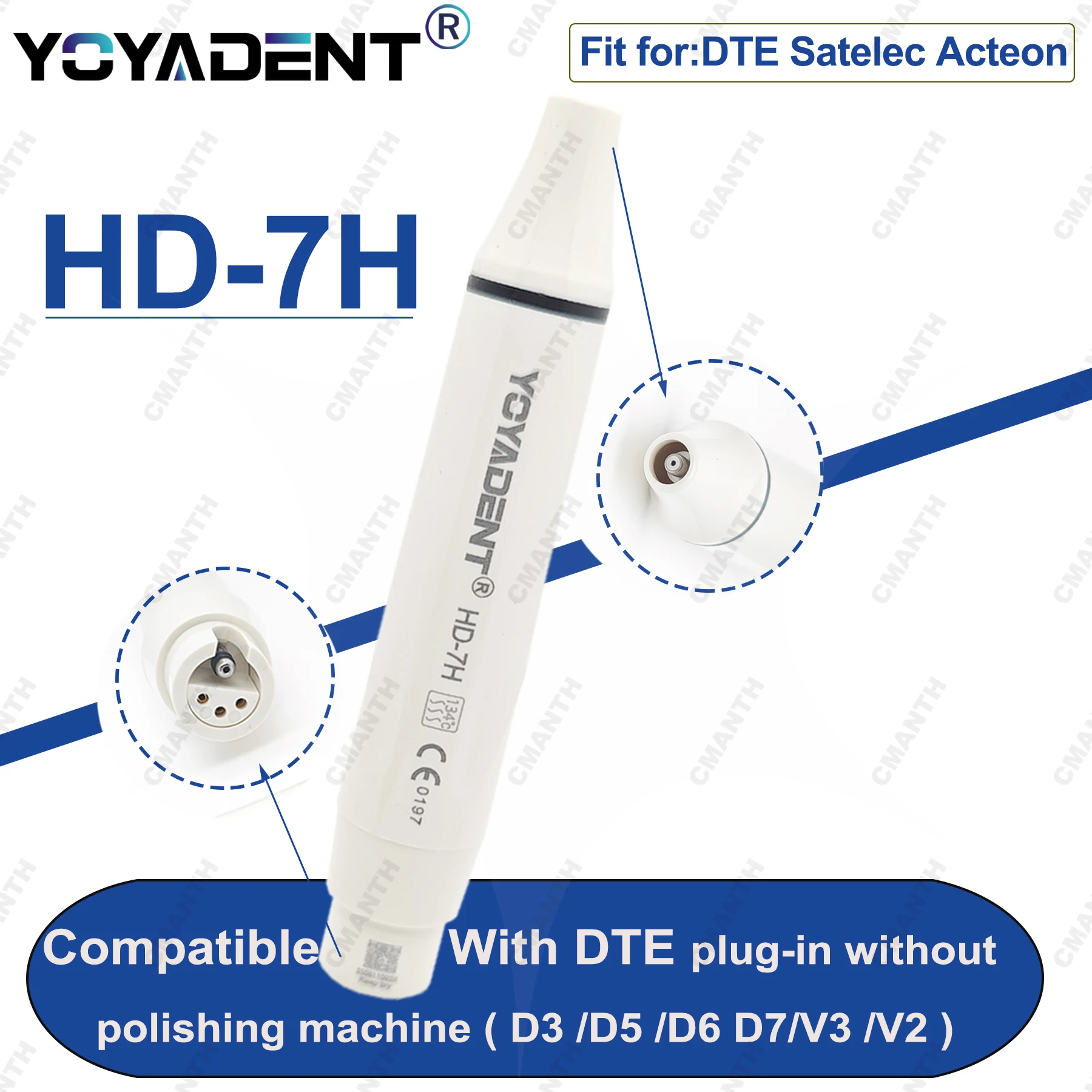 Dental Ultrasonic Scaler Handpiece HD-7H Fit For DTE NSK Satelec Acteon Ultrasonic Piezo Scaler Teeth Cleaning Calculus Removal