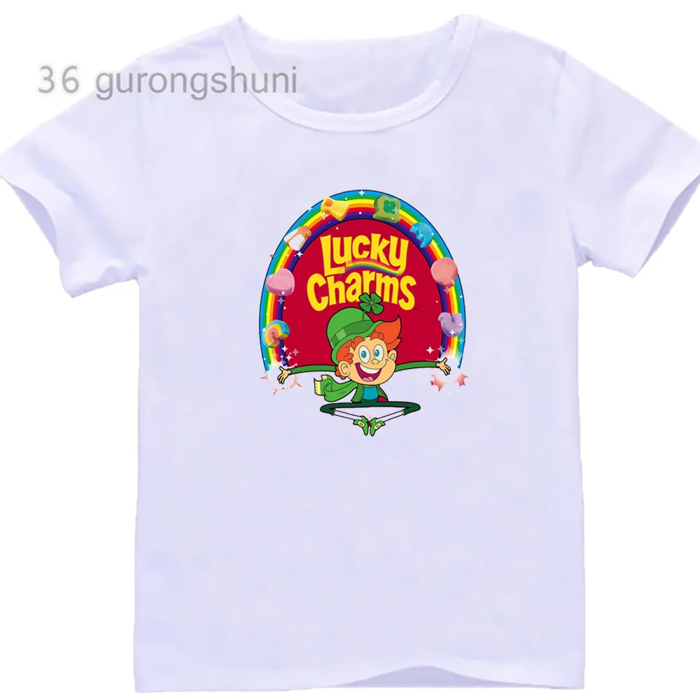 Cartoon Shirt For boys Tshirt Girl t-shirts lucky charms shirts Kids Clothes boy Short Sleeve children clothing men summer tops
