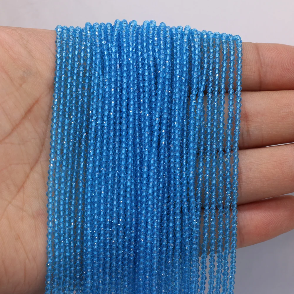 5Pcs 2mm Sky Blue Natural Spinel Loose Beads Semi-Precious Stone for DIY Jewelry Making Women Bracelet Necklace Accessories