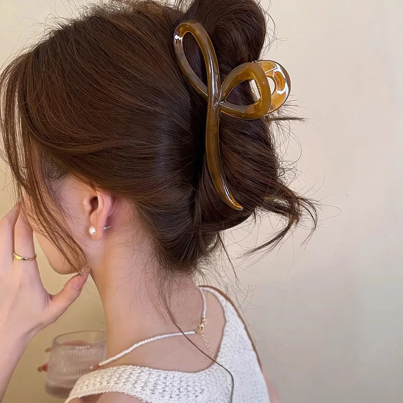 Elegante Gelee Farbe Bogen Haar Klaue Für Frauen Vintage Zurück Stirnband Haar Clip Krabben Mädchen Haarnadel Mode Haar Zubehör Ornament – Detail 1