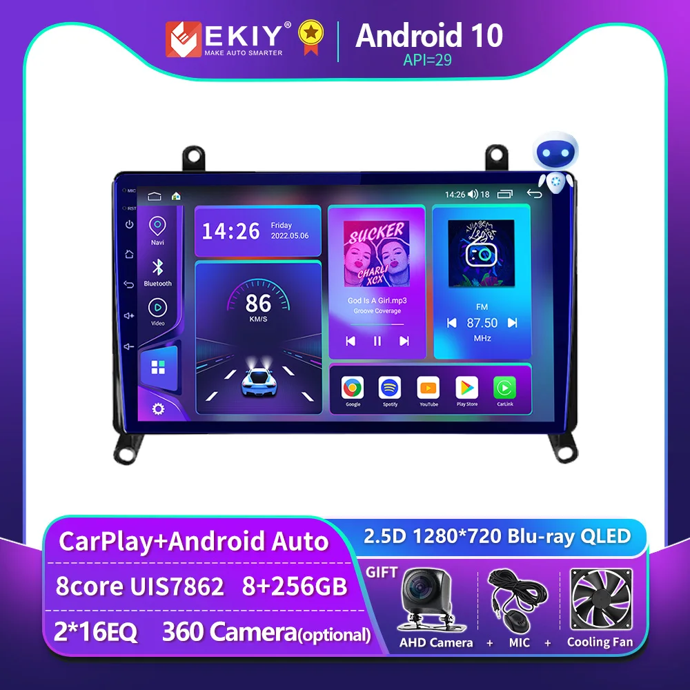 EKIY T900 Android 10 Car Radio Multimedia Player For Toyota Hiace H300 GranAce 2019 - 2023 Stereo 2 Din All In One Navi GPS Unit