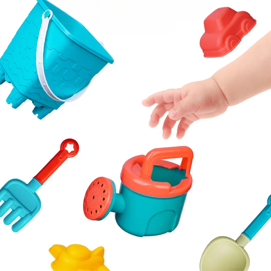 모래놀이 어린이 해변 장난감 세트 도구 해변 양동이 완벽한 여름 선물 어린이용 랜덤 색상 및 스타일