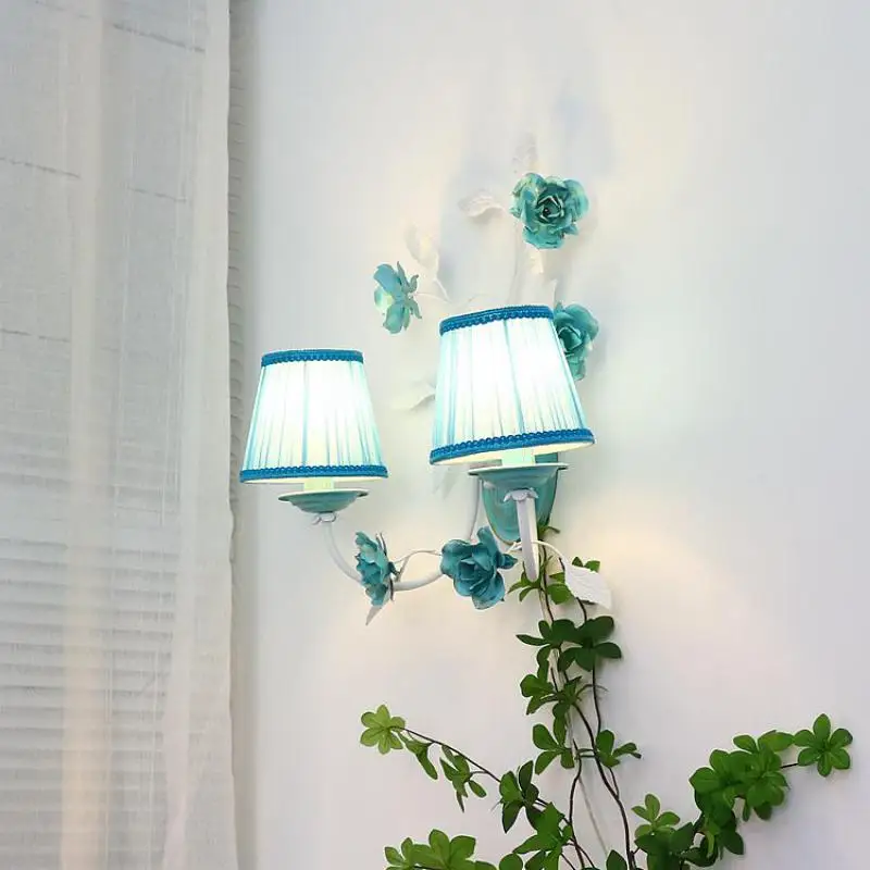 Nordic children lamp blue wall light Balcony Indoor wall sconce E14 entrance  garden courtyard lighting bedside led lights