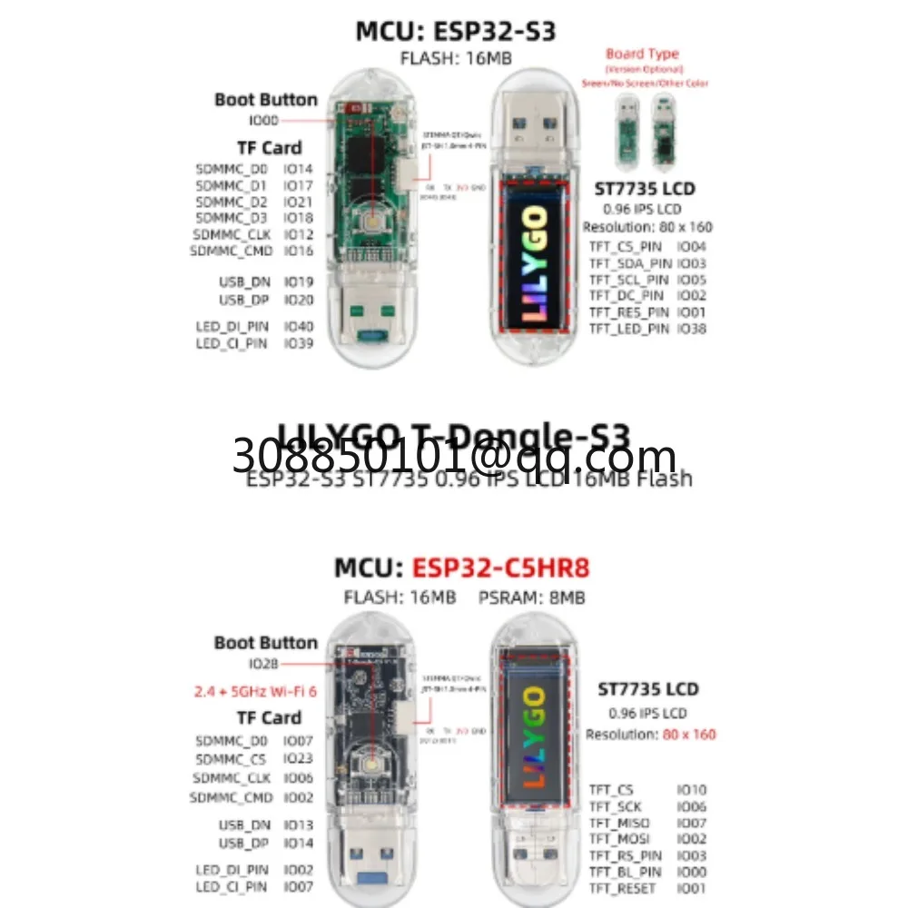 S3 development board 0.96-inch LCD display supports WiFi, Bluetooth, TF card