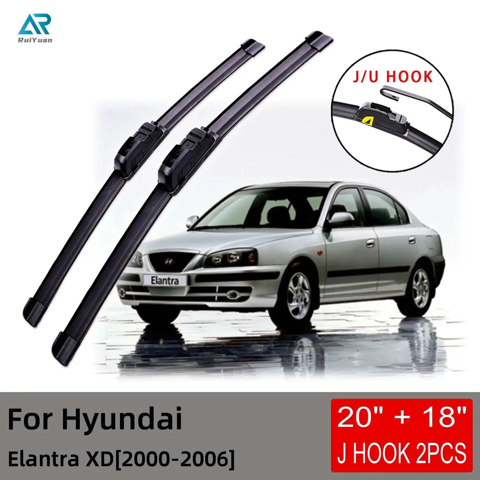 

For Hyundai Elantra XD 2000 2001 2002 2003 2004 2005 2006 Front Wiper Blades Brushes Cutter Accessories U J Hook