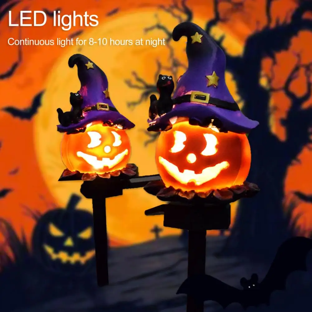 

Resin Lanterns Halloween Solar Pumpkin Lantern Hat Light Set for Garden Pathway Decoration Waterproof Led for Lawn for Balcony