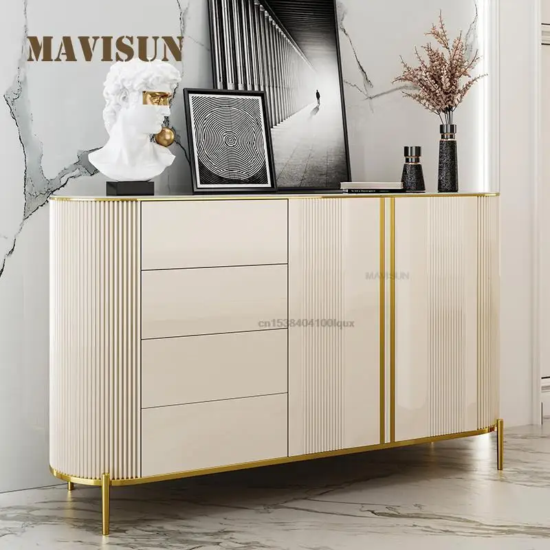 Light Luxury Dining Side Cabinet With Three-Dimensional Drawer Storage Porch Cabinet Modern Minimalist Living Room Postmodern