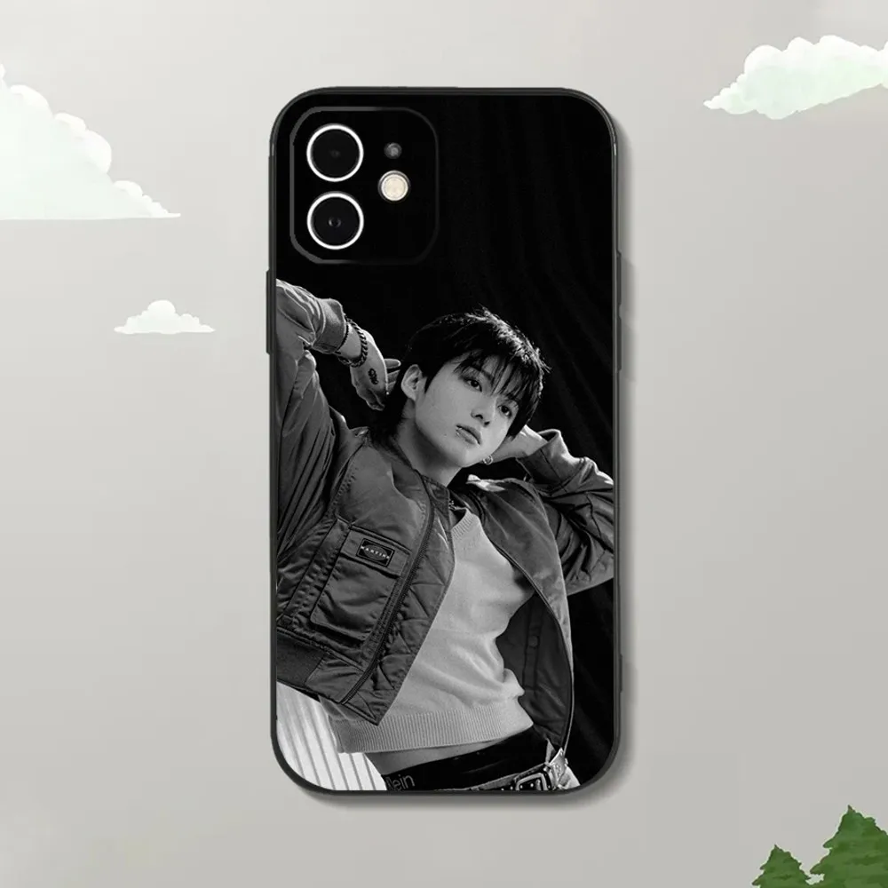 Kpop J-JungKookS-S Phone Case For iPhone15,14,13,12 Mini 11 Pro XR,X,XS,MAX 7,8 Plus Silicone Cover Soft Black