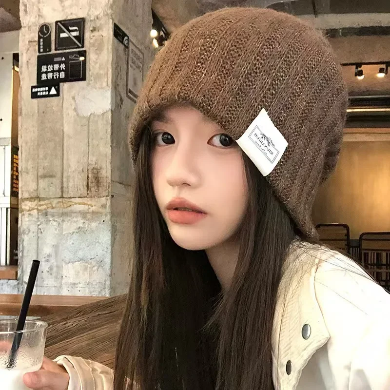 

Knitted Beanies Hats For Women&Men Winter Warm Skullies Caps Famela Outdoor Windproof Cover Head Cold Caps Lady Ear Hat Bonnet
